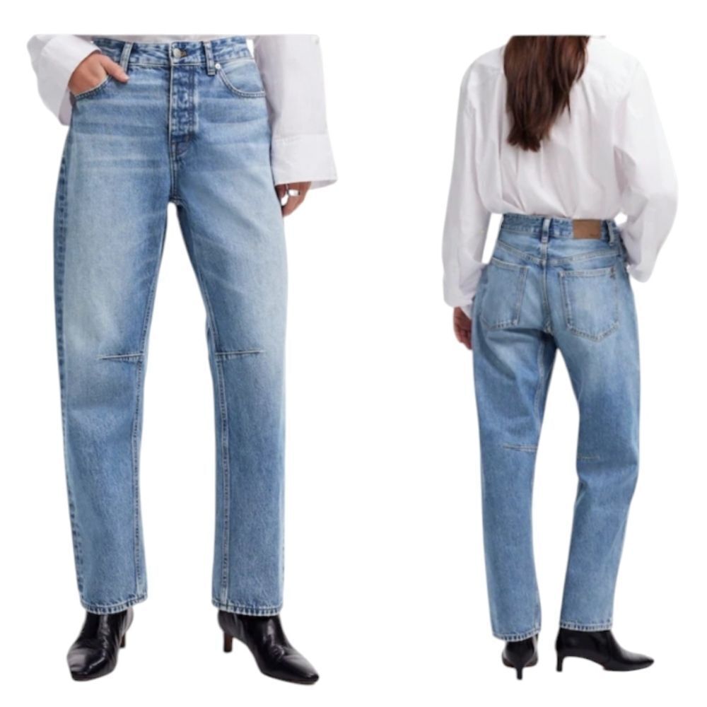 NWT Madewell The Darted Barrel Leg Jean Blue Petite Size 29P